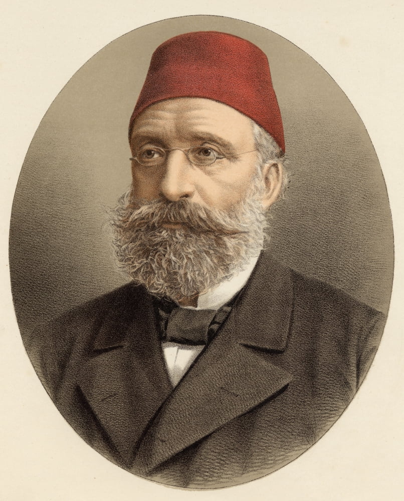 Midhat Pasha Or Pasa1822-1883 Ottoman Grand Vizier From A Photograph By Ad-le Canvas Art - Ken Welsh  Design Pics (13 x 17)
