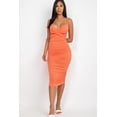 thumbnail image 1 of Midi Dress with Ruched Cross Wrap, 1 of 10