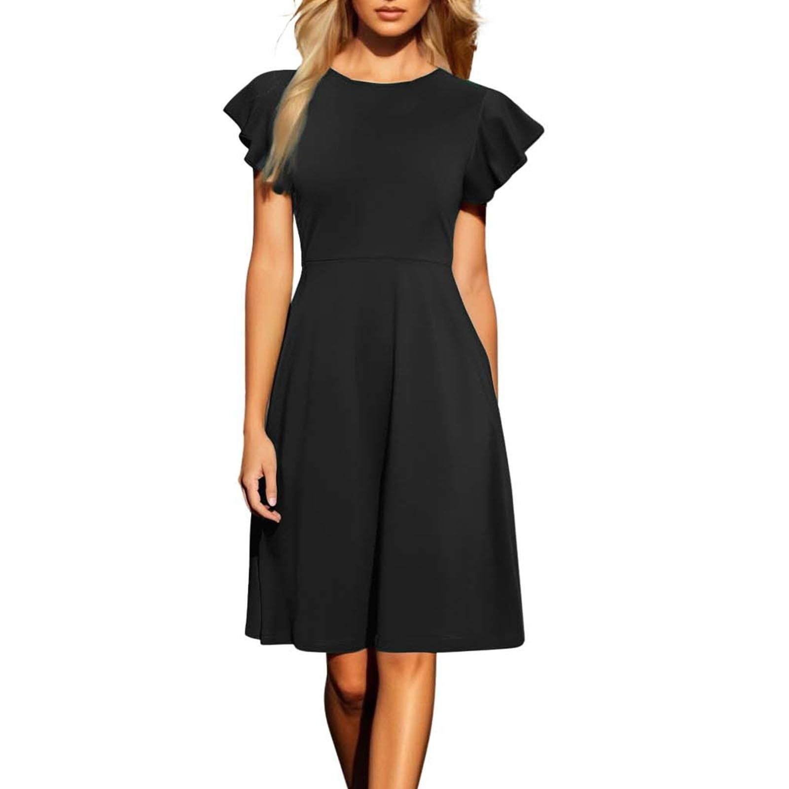 midi-dresses-for-women-with-ruffle-sleeves-a-line-crew-neck-short