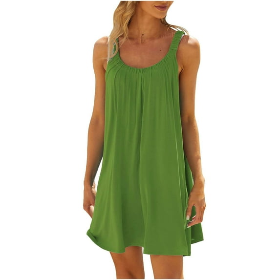 Midi Dresses for Women Plus Size Women's Beach Dress Bikini Beachwear Coverups Casual Vacation Short Summer Dresses(AG,XL)