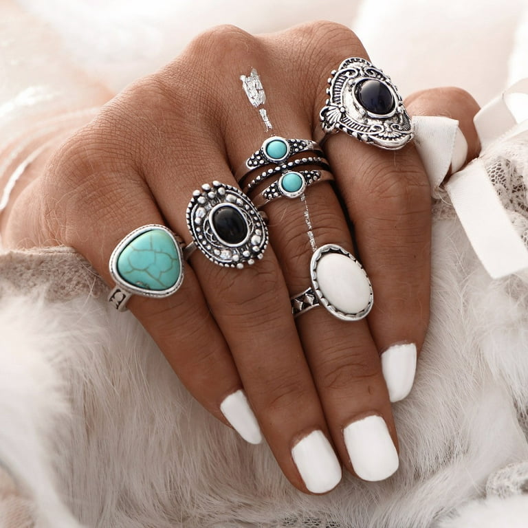 Silver midi ring set clearance