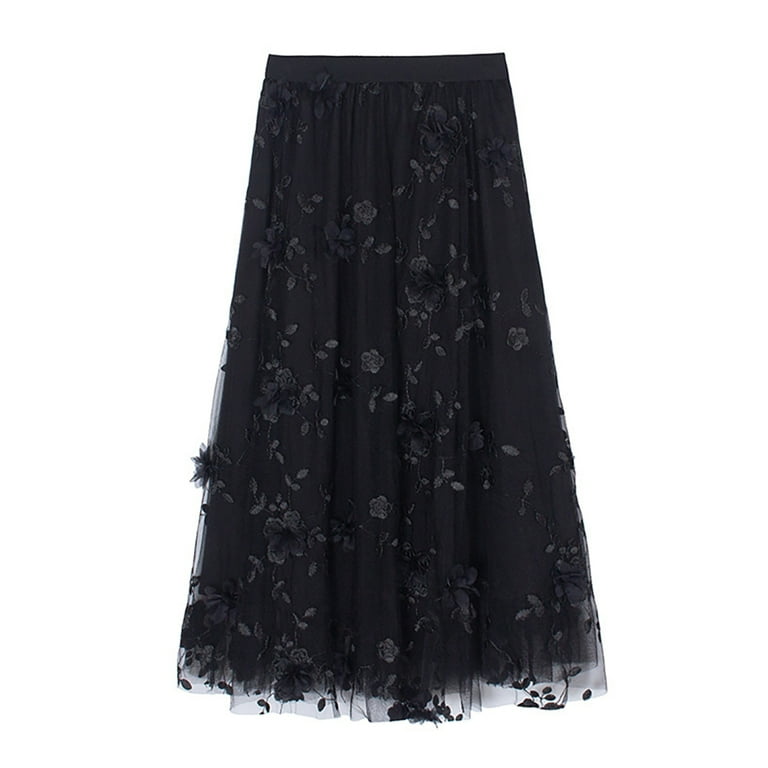 Ladies tulle midi skirt sales