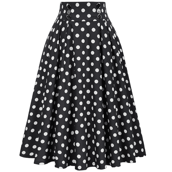 Midi Skirts for Women Elastic High Waisted A Line Flowy Pleated Skirt Business Casual Elegant Vintage Skirts, L