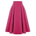 thumbnail image 1 of Midi Skirts for Women Elastic High Waisted A Line Flowy Pleated Skirt Business Casual Elegant Vintage Skirts, XL, 1 of 3