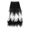 thumbnail image 1 of Midi Skirts for Women Long Petticoat Tutu Skirt A Line Wedding Dress Style with Sheer Mesh Black L, 1 of 6