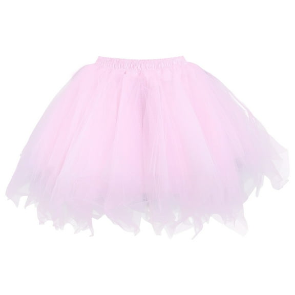 Midi Skirts for Women Soft Tutu Skirt Toddler Party Mesh Tutu Skirt Long formal Dress Womens Clothes Pink S