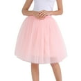 thumbnail image 1 of Midi Skirts for Women Tulle Skirt Knee Length Tutu Layered Party Prom Skirt with A Line Silhouette Rose Gold M, 1 of 5