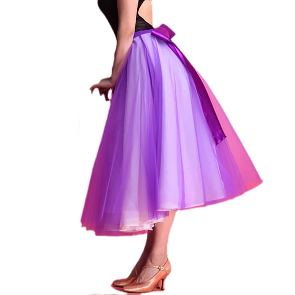 Midi Tulle Skirts Adult Tutu With Detachable Bowknot 