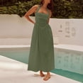 thumbnail image 1 of Midi Women's Dresses Sleeveless Summer Casual Solid Color Stylish Temperament Wide Strap Sleeveless Dress, 1 of 8
