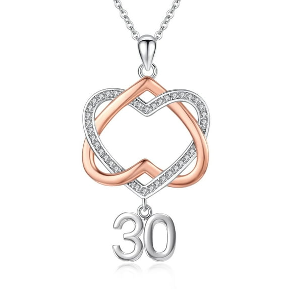 Midir&Etain 30th Birthday Gifts for Women / 30th Birthday Gifts for Grandmother Wife 925 Sterling Silver Heart Pendant Necklace for Women Sister Mothers Day Christmas Anniversary Jewelry