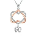 thumbnail image 1 of Midir&Etain 60th Birthday Gifts for Women / 60th Birthday Gifts for Grandmother Wife 925 Sterling Silver Heart Pendant Necklace for Women Sister Mothers Day Christmas Anniversary Jewelry, 1 of 8