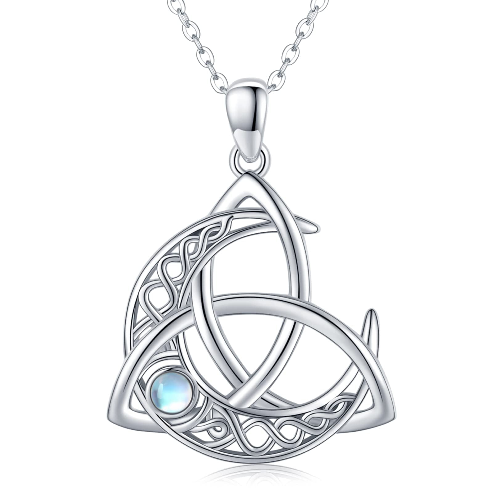 Collana Con Nodo Della Strega In Argento 925 – Gioiello Wiccan Con Pietra Nascita, Pendente Luna Celtica, Regalo Per Donne - 4