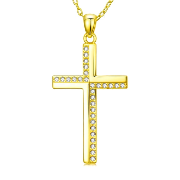 Midir&Etain Cross Necklace for Women 14K Gold Plated Dainty Gold Cross Necklace Minimalist Faith Pendant Jewelry Faith Gifts for Girlfriend Wife Christmas