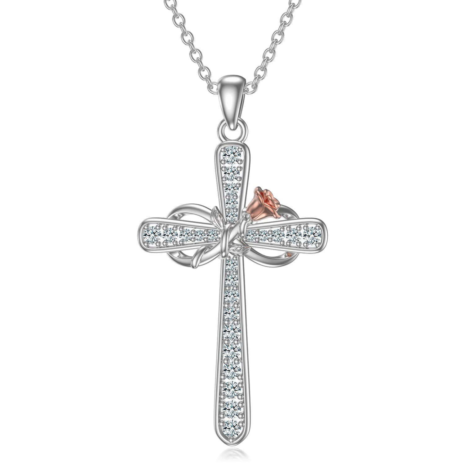 Ankh Collana Daman in argento sterling 925 Moonstone Ankh, collana egiziana simbolo geroglifico antico Ankh croce gioielli regalo per uomo donna, Argento sterling, Pietra di luna