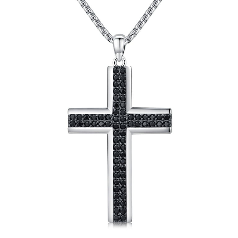 Midir&Etain Cross Necklace for Men Women 925 Sterling Silver Large