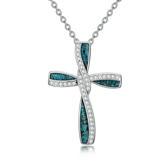 Midir&Etain Cross Necklace for Women 925 Sterling Silver Cross Pendant Religious Christian Jewelry Faith Easter Gifts for Wife