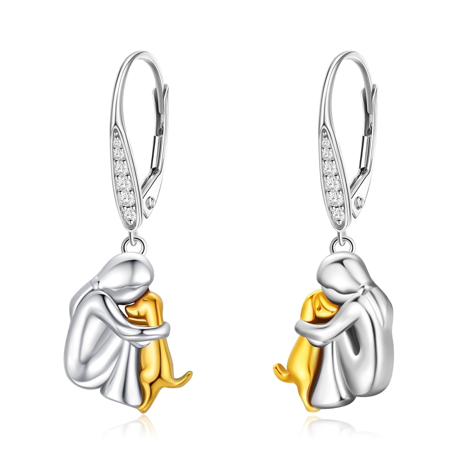 Midir&Etain Orecchini In Argento Sterling 925 Con Design A Lobo E Forma