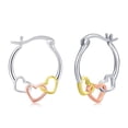 thumbnail image 1 of Midir&Etain Heart Hoop Earrings 925 Sterling Silver Three Tone Trendy Love Shaped Earrings Hypoallergenic Heart Jewelry Birthday Christmas Gifts for Women, 1 of 6
