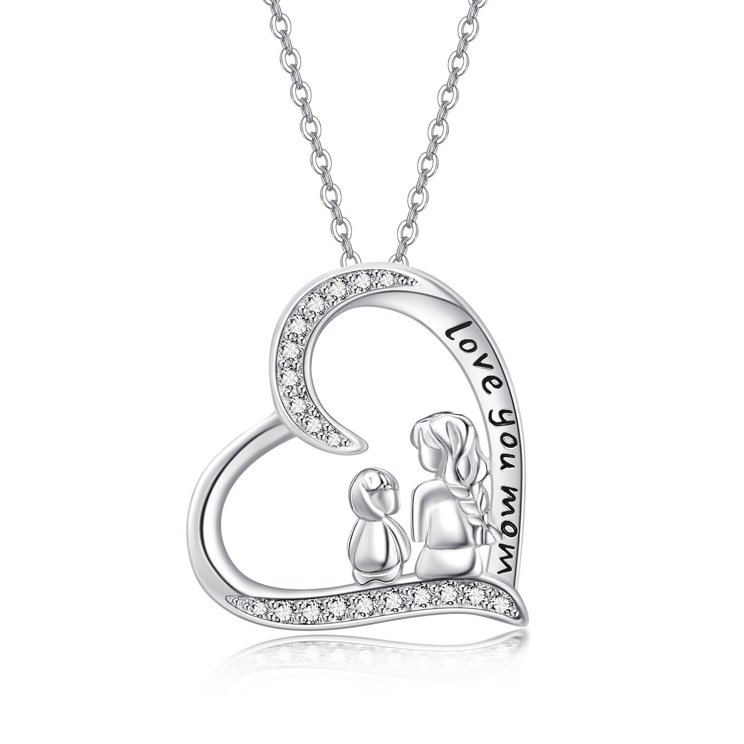 Sterling Silver Alice In Wonderland Rabbit Pendant Necklace - "I Love You Forever" Jewelry Gift For Women