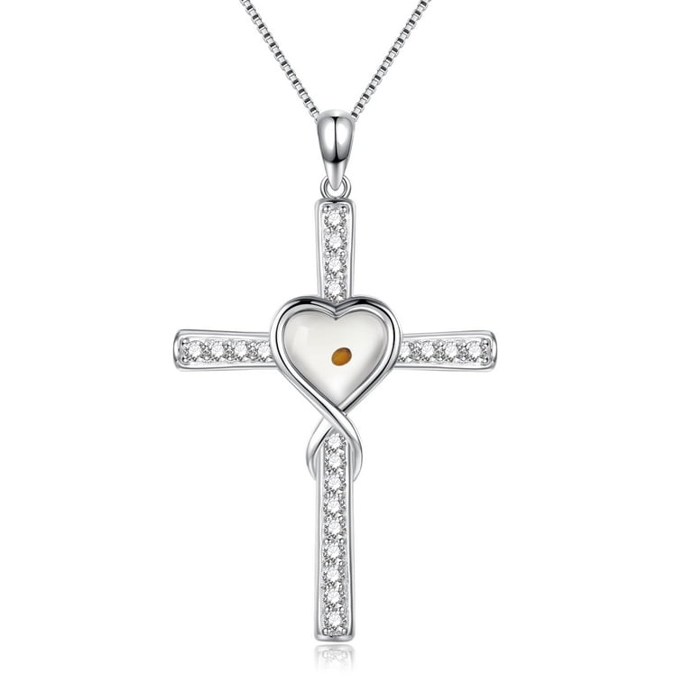 Jewelry Faith Hope Love Necklace White Gold Midir&Etain Mustard