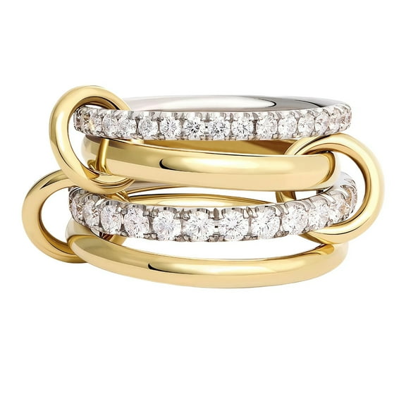 Midir&Etain Stackable Rings With Cubic Zirconia 18K White Gold Plated As Fashion Accessory Jewelry For A Friend'S Elder Sister And Mother|Size:7#