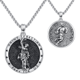 thumbnail image 1 of Midir&Etain St Sebastian Necklace for Men Women 925 Sterling Silver Saint Sebastian Basketball Medal Pendant Necklace Protection Athletes Necklace Medallion Catholic Jewelry, 1 of 7