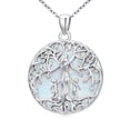 thumbnail image 1 of Midir&Etain Tree of Life Mother Necklace White Gold Plated White Opal Pendant Necklace Jewelry Mother Birthday Gifts for Women Wife Mom, 1 of 7