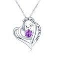 thumbnail image 1 of Midir&Etain Women's Love Heart Necklace 925 Sterling Silver Heart Diamond Necklace I Love You Pendant Necklace Mom Wife Love Jewelry Gift, 1 of 5