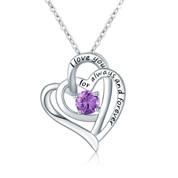 Midir&Etain Women's Love Heart Necklace 925 Sterling Silver Heart Diamond Necklace I Love You Pendant Necklace Mom Wife Love Jewelry Gift