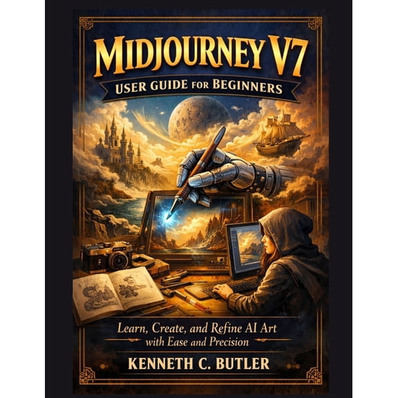 Midjourney V7 User Guide for Beginners: Learn, Create, and Refine AI Art with Ease and Precision, (Paperback)