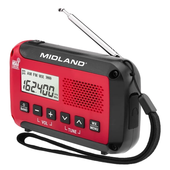 Midland - ER10VP Weather Radio with Flashlight & Emergency Alert - AM/FM Radio - Compact and Easy to Carry - SOS Strobe Signal and Headphone Jack