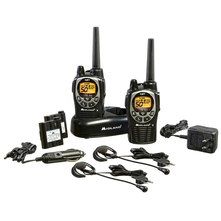 Midland GXT1000VP4 36-Mile 50-Channel FRS/GMRS Two-Way Radio, Pair, Black,Silver 2024