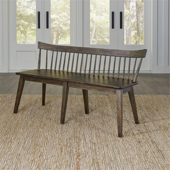 Midland Falls Spindle Back Bench - Rustic Brown