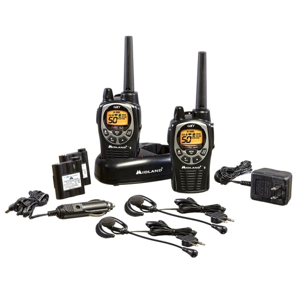 Midland GXT1000VP4 36-Mile 50-Channel FRS/GMRS Two-Way Radio (Pair) (Black/Silver)