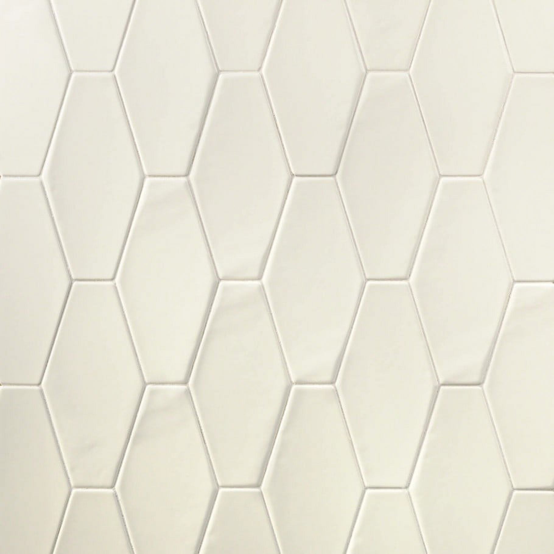 Midland Hexagon Vanilla 4 in. x 8 in. Glazed Ceramic Tile Sample Midland Hexagon Vanilla 4 in. x 8 in. Glazed Ceramic Tile Sample