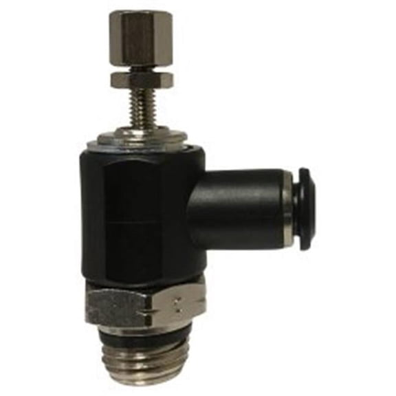 Midland Industries 20786C 0.25 x 0.25 Push-in x MIP Right Angle Valve Meter Out