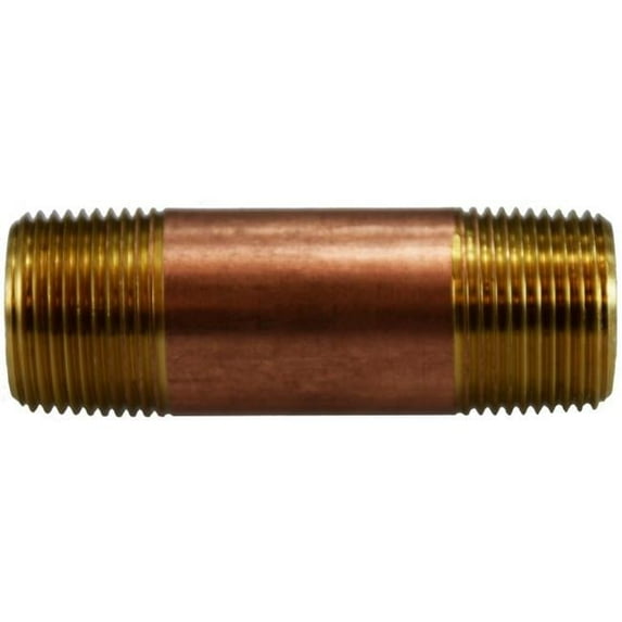 Midland Industries 40091 0.75 x 7 in. Red Brass Nipple