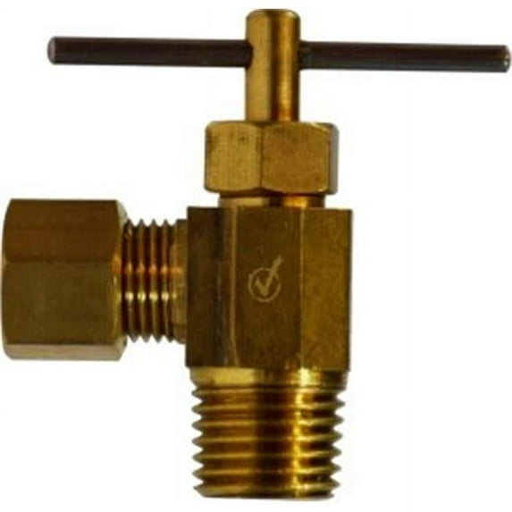 Midland Industries 46011LF 0.25 x 0.12 in. Comp x M 90 deg Lead Feee Needle Valve
