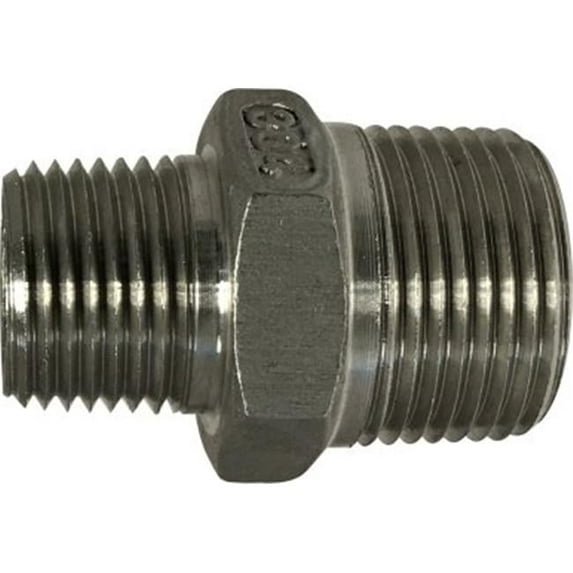 Midland Industries 63745 0.5 x 0.37 in. 316 Stainless Steel Hex Nipple