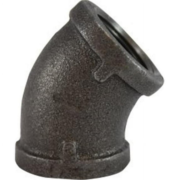 Midland Industries 65190 3 in. 45 deg Malleable Elbow, Black