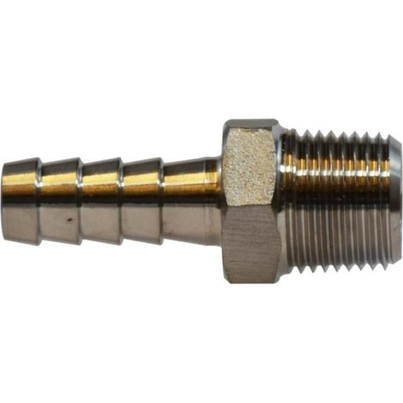 Midland Industries 73954 0.75 Hose Barb x MIP 304 Stainless Steel Hose Nipple