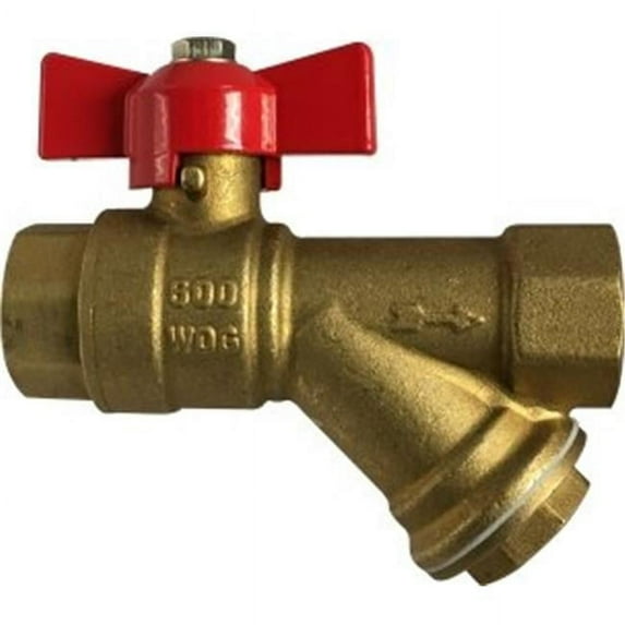 Midland Industries 947134 0.75 MIP x FIP Brass Ball Valve with Strainer