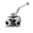 thumbnail image 1 of Midland Industries GE3L1NPT 1 in. NPT 3 Way Steel High Preesure Ball Valve, 1 of 1