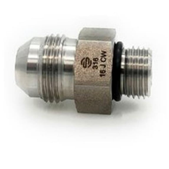Midland Industries SS6400-08-08 08 MJIC x 08 MORB 316 Stainless Steel JIC to O-Ring Connector