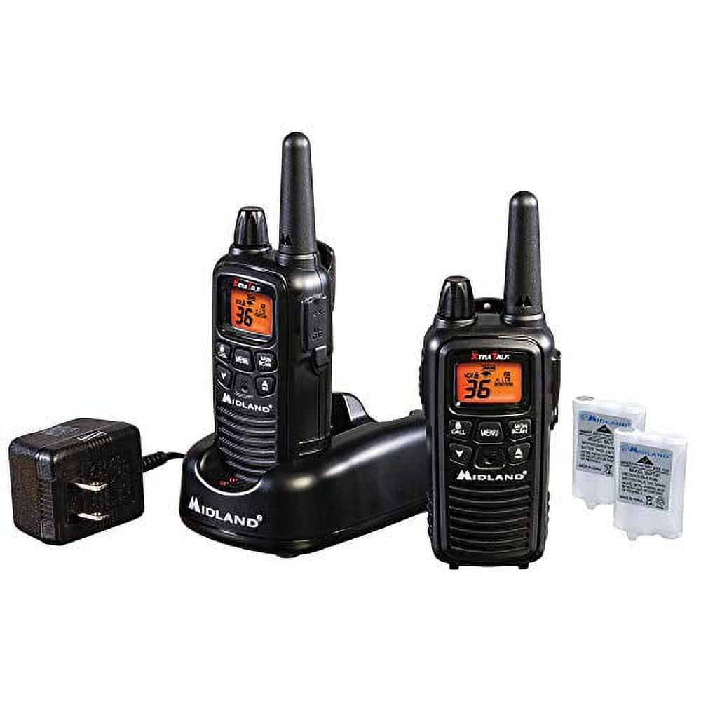 Midland GXT1000VP4 50 Channel GMRS Two-Way Radio Up to 36 Mile Range Walkie Talkie Black Silver (Pack of 8) - 1