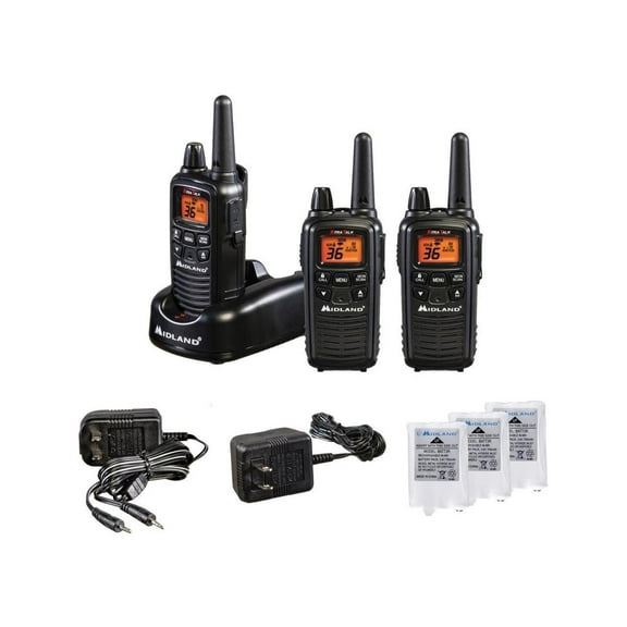 Midland LXT633VP3 Extended-Range Walkie Talkies, 3-Pack