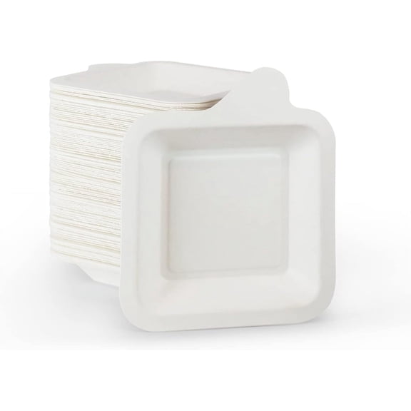Midland Products Small Paper Plates 4 Inch - 4 Inch Paper Dessert Plates Biodegradable | White (White - 100)