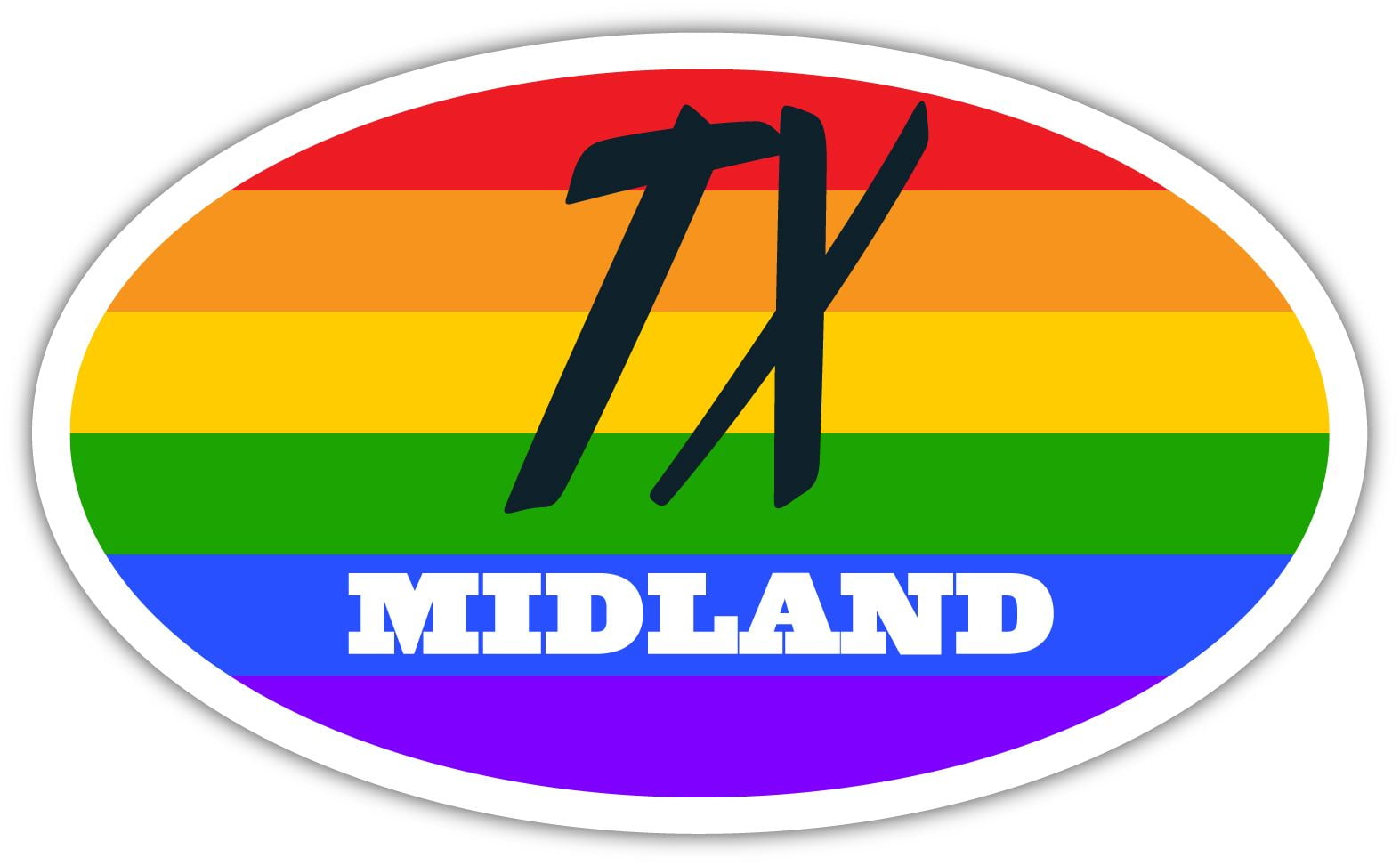 Midland TX Texas Midland County Rainbow Pride Flag 6 Stripes Pride Flag