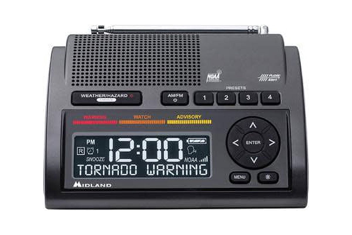 Midland WR400 Deluxe NOAA Radio (Noir), USB Output, New
