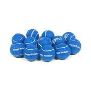 Midlee 12-Piece Happy Birthday Tennis Balls Dog Toys, Blue, Small